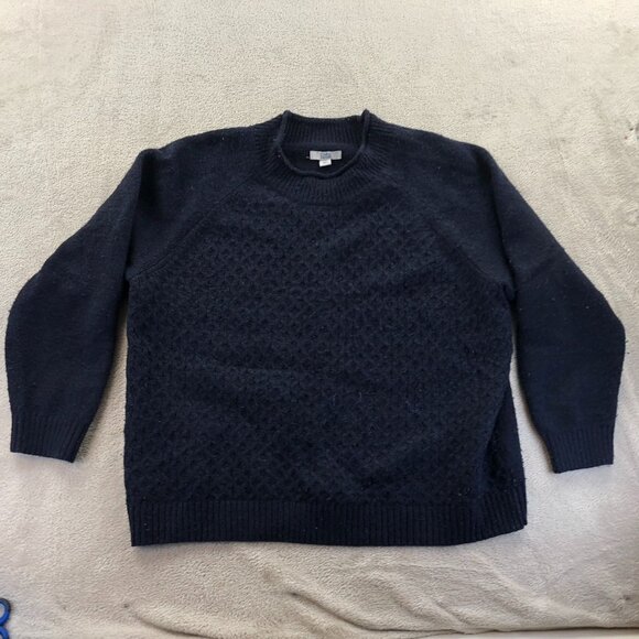 Croft & Barrow Womens Sweater Size XXL Mock Neck Navy Blue Knit Textured Casual - Picture 12 of 12